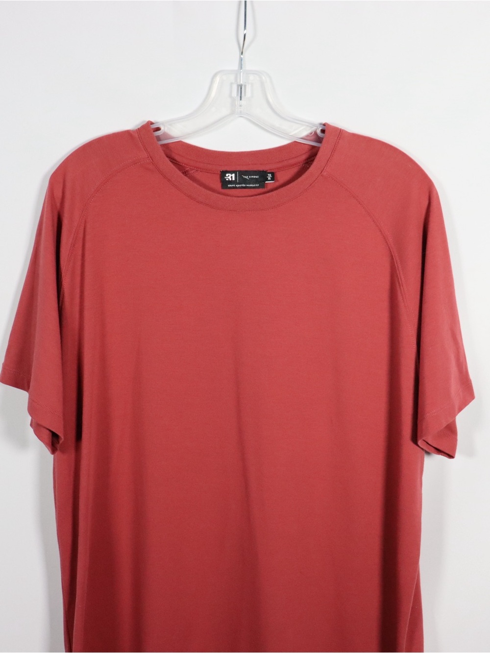 Le 31 Simons Red Essential Crew Neck T-Shirt Men’s Size XL - Picture 3 of 8
